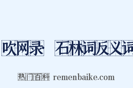 吹网录·石林词反义词是什么意思的图片